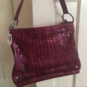 Brighton wine berry leather handbag